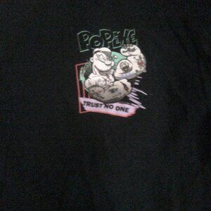 2XL Popeye Trust No One T-Shirt-Good Condition-Freshly Washed-No Tags
